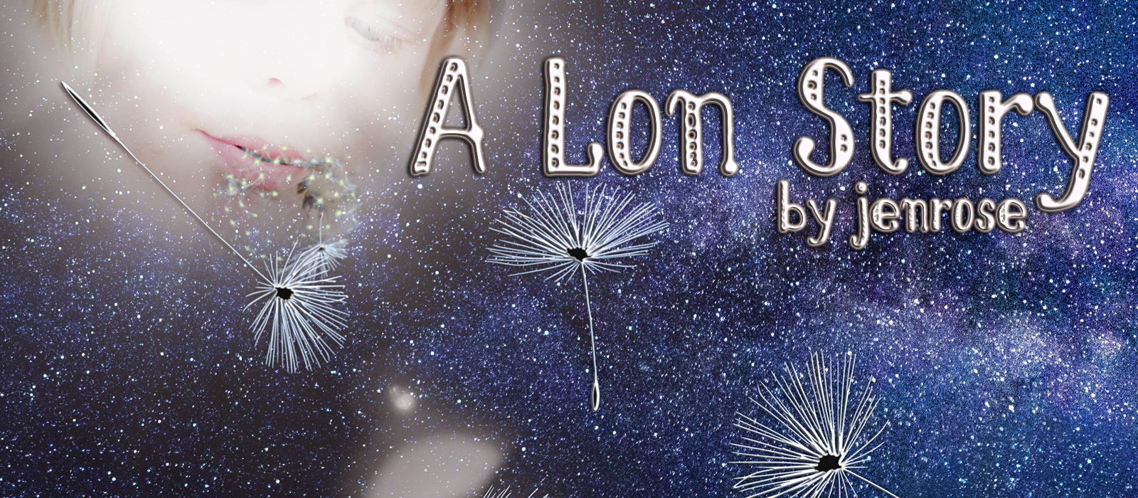 An anthropmoprhized sun blows metallic dandelion seeds across the stars